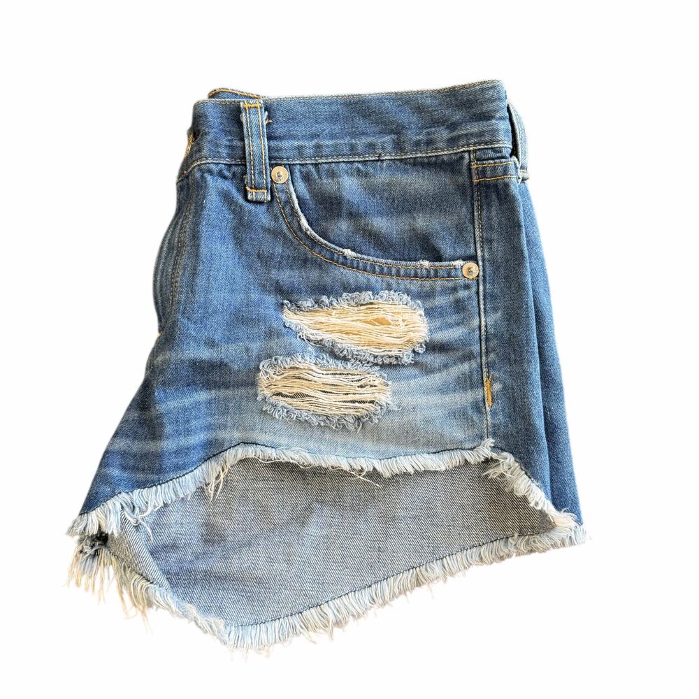 Rag and Bone Low Rise Cut-Off Denim Jean Shorts Size 26 - Picture 5 of 7